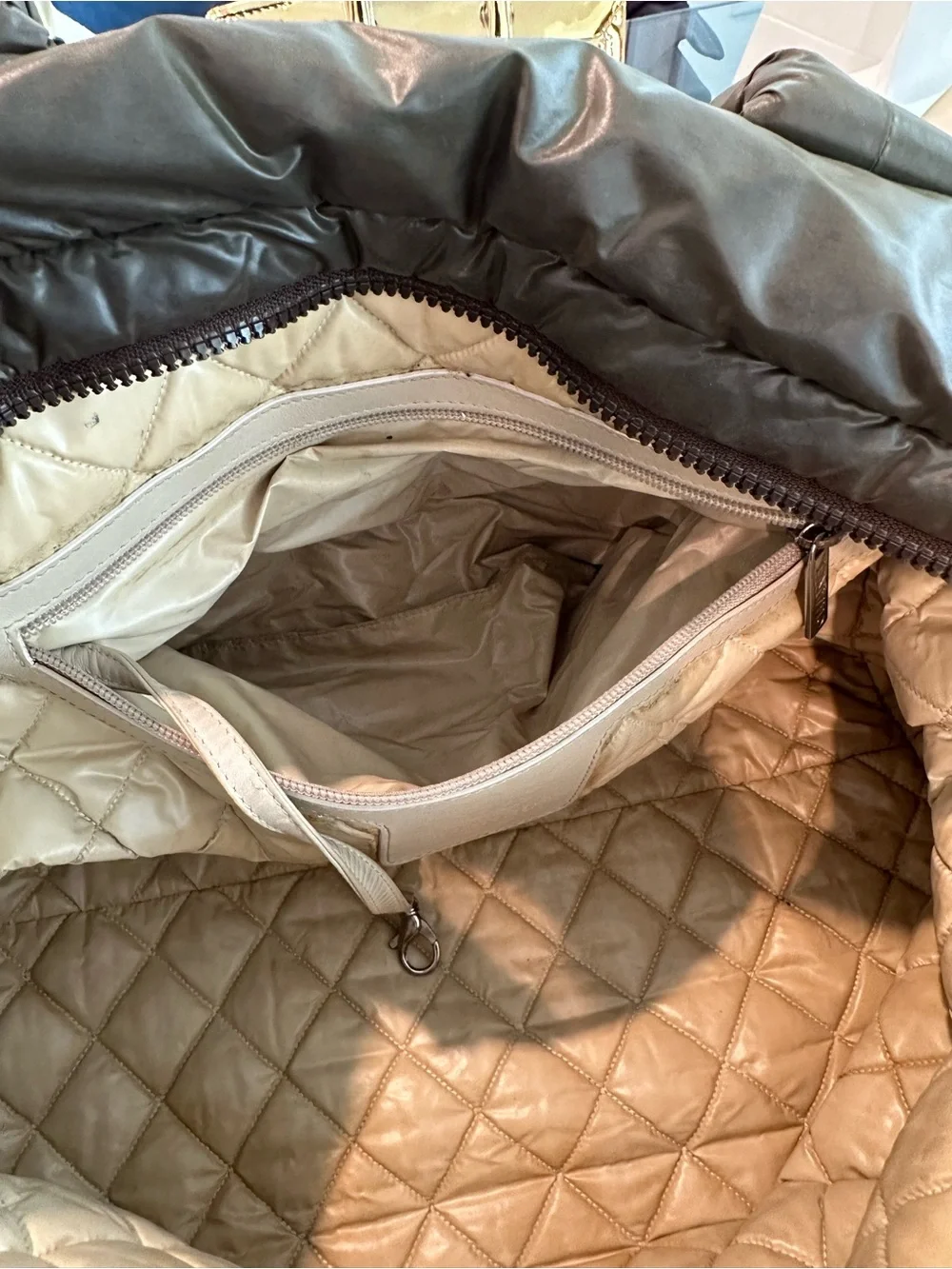 CHANEL Olive Green Cocoon Nylon Tote Bag